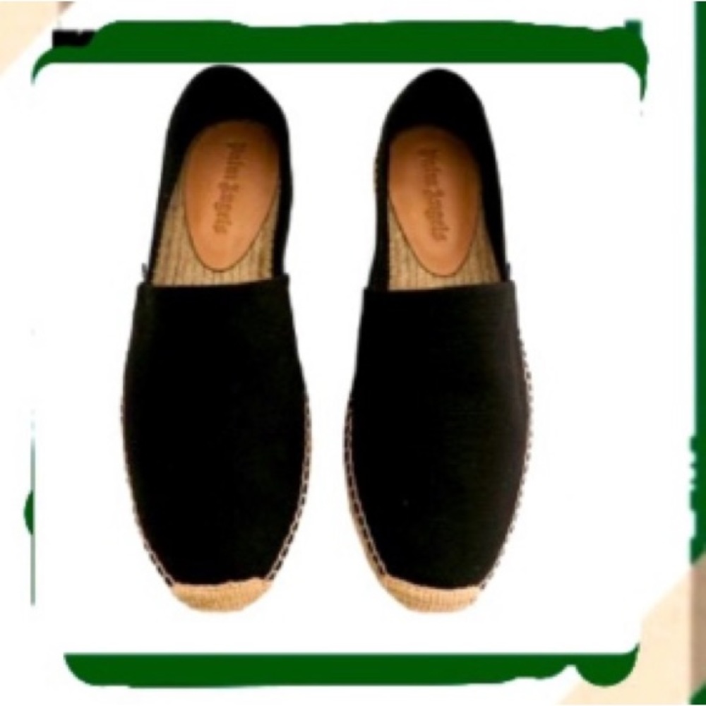 [#1035] PALM ANGELS | White Tag canvas espadrilles | black | size 38